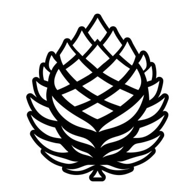 Çam kozalağı ikonu. Web için çam kozalağı vektör simgesinin özet çizimi