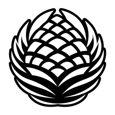 Yapraklı dekoratif süs, vektör çizimi