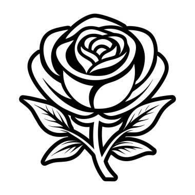 Beyaz, vektör üzerinde izole güzel bir gül