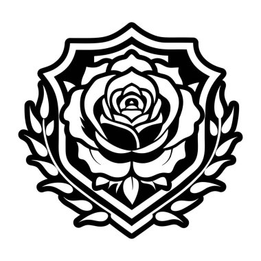 güzel çiçek gülü dekoratif ikon vektör illüstrasyon tasarımı