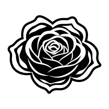 Beyaz arkaplanda siyah vektör çiçeği