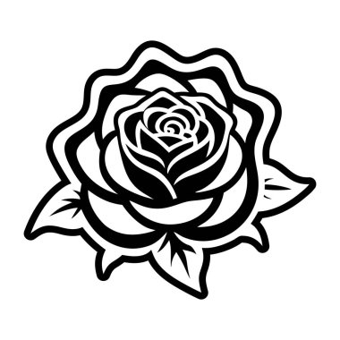 Gül çiçeği ikonu. vektör çizimi tasarımı