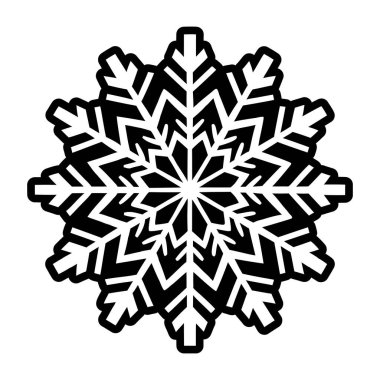 Kar Tanesi ikonu. siyah basit tasarım. vektör illüstrasyonu