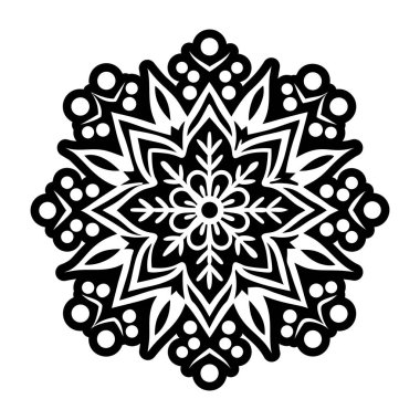 siyah mandala etnik tarzda