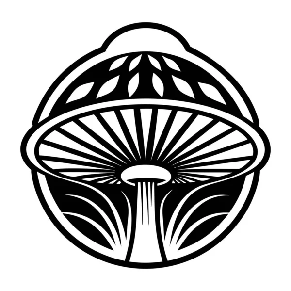 Mantar, mantar, orman, mantar, mantar, orman, siyah beyaz orman ikonu, vektör