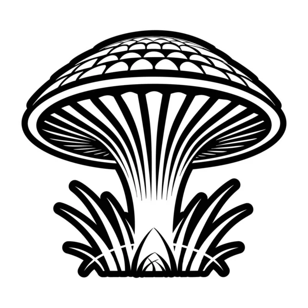 Mantar ikonu. Mantar vektörünün basit tasarımı. özet vektör çizimi beyaz arkaplanda izole edildi