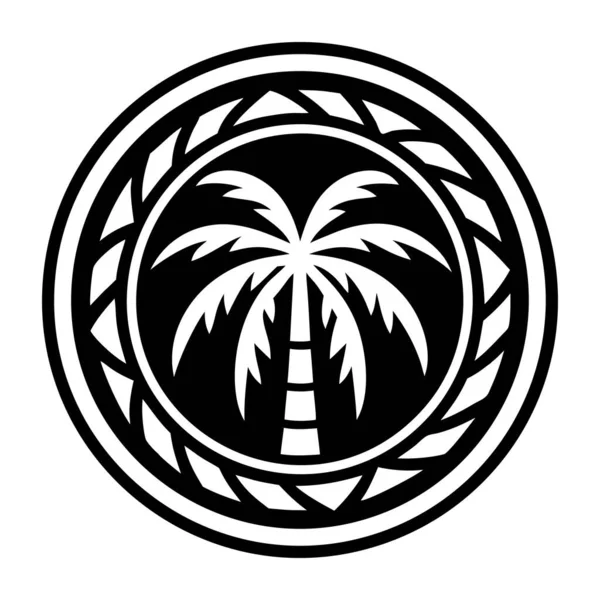 Hindistan cevizi simgesi olan palmiye ağacı, basit biçim
