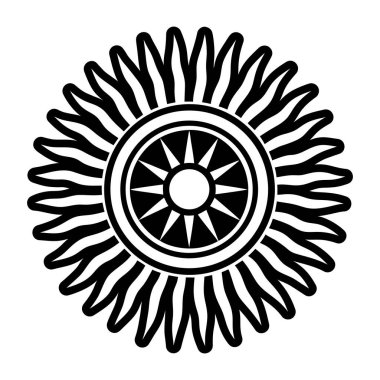 Güneş vektörü ince çizgi simgesi