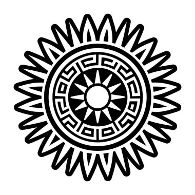 Siyah Güneş simgesi beyaz arka plan üzerinde izole. Vektör İllüstrasyonu