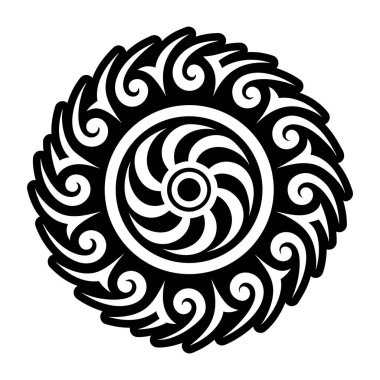 Vektör mandala. Mehndi dantel dövme. Keskin köşeli oryantal dokuma. dairesel desen.