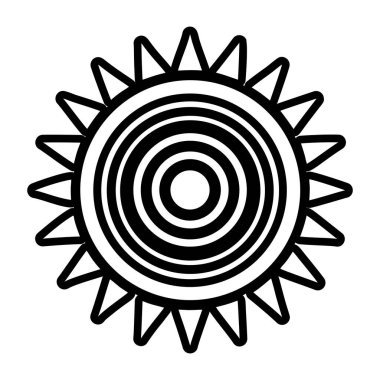 Güneş ikonu. İnce çizgi tasarımı. vektör illüstrasyonu.