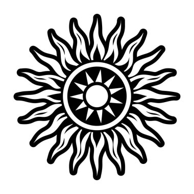 mandala. yuvarlak siyah desen.