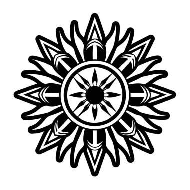 Beyaz arkaplanda çiçek mandala