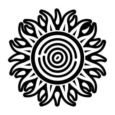 Vektör siyah beyaz mandala.
