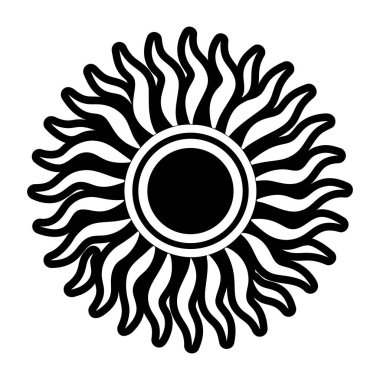 Güneş simgesi, anahat stili