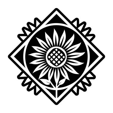 ayçiçeği simgesi, basit illüstrasyon