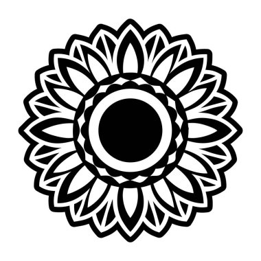 Dekoratif çiçek süsleme ikonu vektör çizimi tasarımı