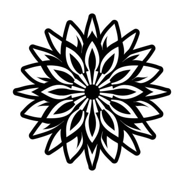 Beyaz arkaplanda soyut çiçek simgesi, vektör illüstrasyonu