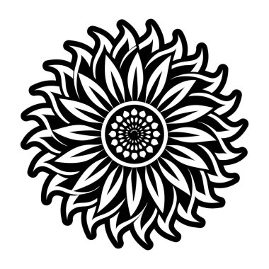 Mandala deseni beyaz ve yeşil