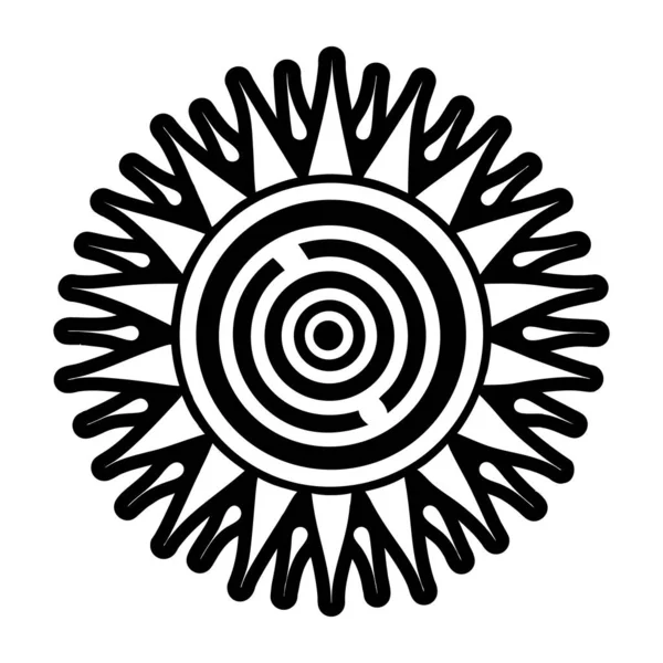 Ayçiçeği simgesi. Ayçiçeği vektör simgesi web için anahat çizimi
