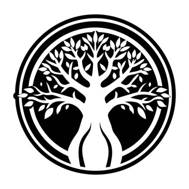 Yaprak simgesi vektörü olan ağaç