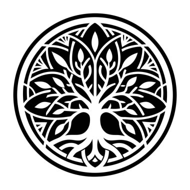 mandala deseni beyaz ve siyah