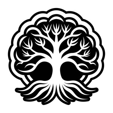 vektör siyah ve beyaz çiçek çizimi