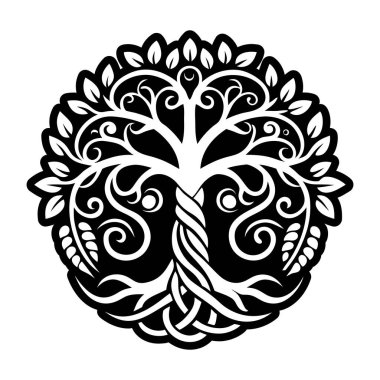 Desenli bir ağacın vektör illüstrasyonu