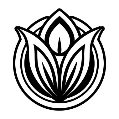 çiçek simgesi, basit siyah renk