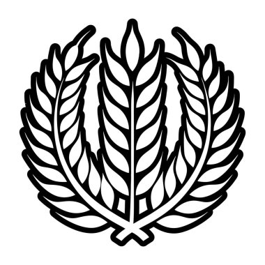 İzole defne çelenk simgesi. Vektör illüstrasyon tasarımı