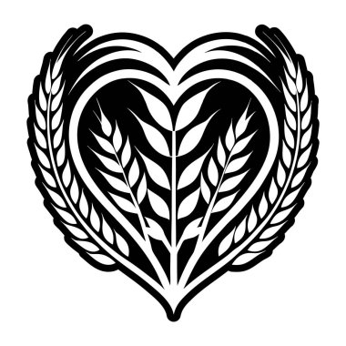 Yapraklı ve çiçekli bir kalp.