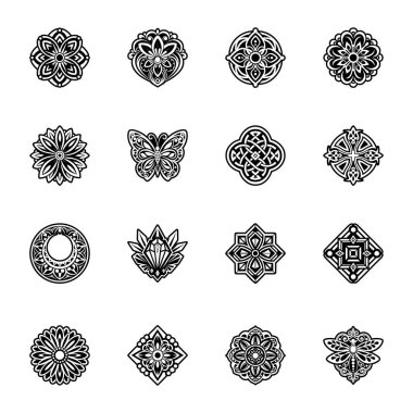 Mandala tasarımı seti.