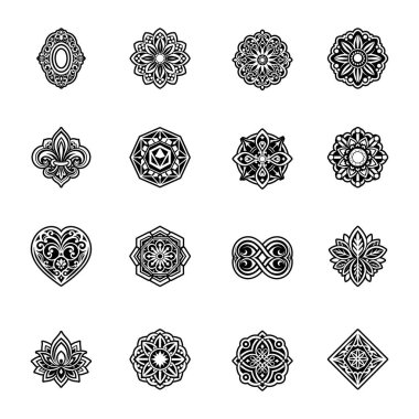 Mandala seti. dekoratif yuvarlak tasarım ögeleri.