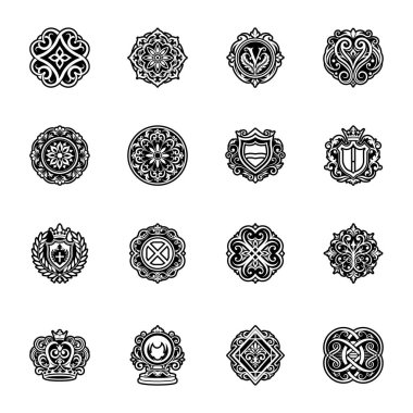 Klasik dekoratif elementler kümesi.