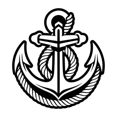 izole edilmiş deniz çapası çizgi film tasarımı