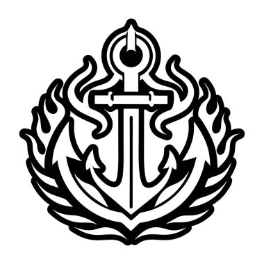 çapa simgesi. Deniz ikonu. denizcilik teması.