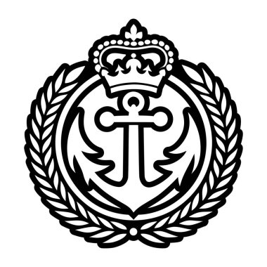 Taç simgesiyle çapa, düz stil