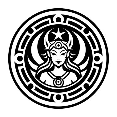 Bir yıldızlı ayın vektör çizimi