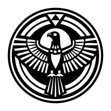 Beyaz arkaplanda siyah kartal amblemi