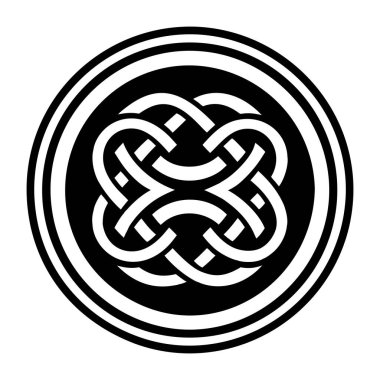 Kelt haç süsü. vektör siyah ve beyaz.