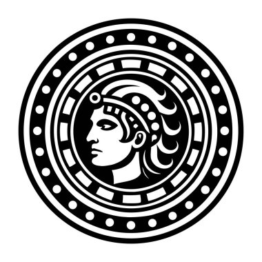 Antik Yunan kadın baş vektörü