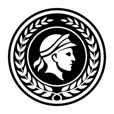 Defne çelenkli Yunan savaşçısı