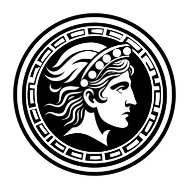 Yunan savaşçısının siyah silueti