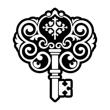 Vektör çizimi. Ortaçağ haçı. beyaz arkaplanda izole.