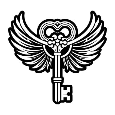 bir kalp ile anahtar