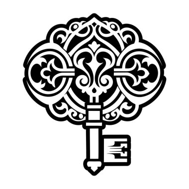 Ortaçağ amblem simgesi, basit vektör çizimi