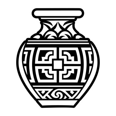 Çin geleneksel siyah beyaz süslemeleri.