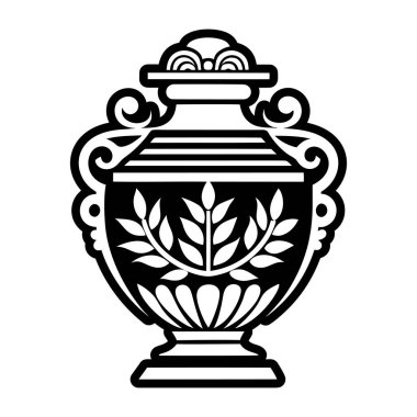 Yunan defne dalı simgesi, siyah stil