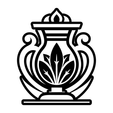 Çiçek vazosu vektör illüstrasyon tasarımı