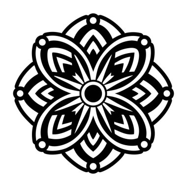 Siyah beyaz mandala vektör dantel süsü